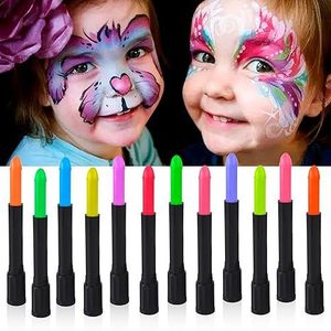 "Kit trucco LISI 12 colori Neon luce nera UV Glow Body Paint <span class=keywords><strong>con</strong></span> <span class=keywords><strong>pastelli</strong></span> fluorescenti per il viso" - Product Image 5