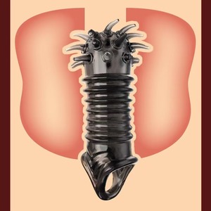 Wieder verwendbare <span class=keywords><strong>10cm</strong></span> TPE Cock Sleeve Herren Dick Vergrößerung und Verzögerung Ejakulation Sexspielzeug Wieder verwendbare Penis Extender Kondome - Product Image 4