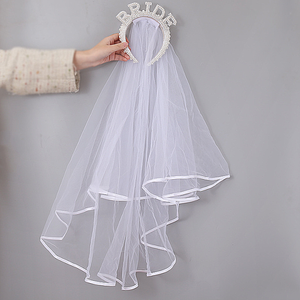 Exquisite Party <strong>Veils</strong> Double Layer Hair <strong>Veils</strong> <strong>Bride</strong> <strong>to</strong> <strong>Be</strong> Wedding Bridal Pearl <strong>Bride</strong> <strong>Veil</strong> - Product Image 2