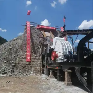 Hochleistungs-mobiles Steinbrecher Kalkstein Granit Hammer-Crusher mit vibrierendem Zubringer zu verkaufen