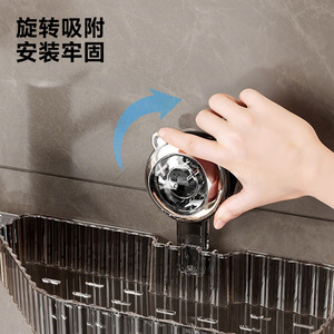 Bathroom Corner <b>Shelf</b> Suction Mounted Rectangle Durable Storage Rack For Bathroom <b>Shelves</b> - Product Image 2
