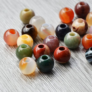 Natural Stone Large Hole Beads 16mm Diameter 5.5mm Aperture <b>Spacer</b> Beads For DIY Bracelet Pendant - Product Image 1