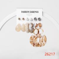Conjuntos de pendientes coreanos de tela de flores de Color caramelo para fiesta, joyería de moda de resina acrílica, conjunto de pendientes para mujer
