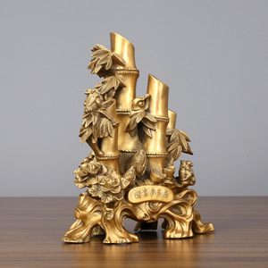 Adorno de bambú de latón, artesanía de cobre para decoración del hogar, simboliza el crecimiento continuo y el aumento de la riqueza - Product Image 2