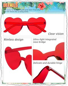 Gafas de Fiesta con Logotipo Personalizado, Gafas de Moda con Forma de Corazón, Diseño de una Sola Pieza - Product Image 3