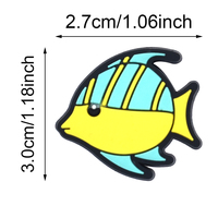 Décorations de chaussures en PVC souple de créateur en gros, breloques populaires en forme d'étoile de mer et de poisson, accessoires de chaussures de style bouton