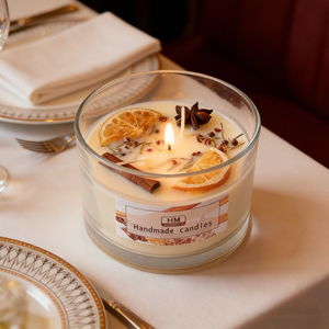 <span class=keywords><strong>Vela</strong></span> Aromática Premium Hecha a Mano con <span class=keywords><strong>Canela</strong></span> y Naranja Secas, para Decoración del Hogar, Relajación y Eventos Festivos - Product Image 4