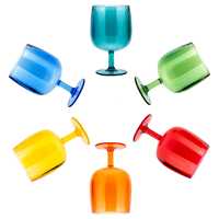 Verres à vin empilables à tige en plastique de 12 oz, gobelet à vin et eau en plastique acrylique de 12 oz gobelets empilables