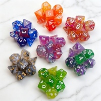 Lot de dés polyédriques en acrylique en gros, dés en plastique à motif tourbillonnant pour les jeux de rôle RPG Dungeons and Dragons