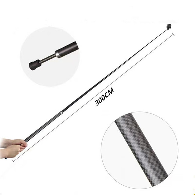 Custom 3m Carbon Fiber Telescopic Pole for Selfie Stick Suitable for Tripod/gopro/ant/panoramic Action Camera