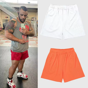 Shorts de sport en maille pour femmes, taille élastique, style hip-hop, couleur unie, avec impression de logo personnalisé ; Pantalons de basketball tendance pour hommes et garçons - Product Image 1