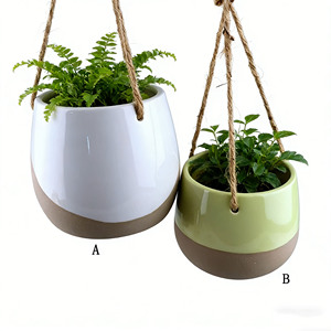 Grand <span class=keywords><strong>pot</strong></span> en céramique émaillée blanc beige sable pour plantes succulentes, idéal pour l'intérieur et l'extérieur, avec drainage pour plantes et fleurs - Product Image 6