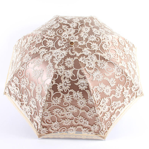 Ombrello Parasole Lolita Principessa in Pizzo con Rivestimento Nero Protezione UV Stile Vintage Europeo per Matrimoni e Cerimonie - Product Image 3