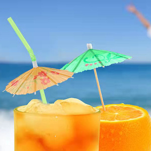 Palillos Decorativos Creativos para Fiestas con Forma de <span class=keywords><strong>Sombrilla</strong></span> de 10 cm con Decoraciones Tropicales Hawaianas Tiki para Campamentos y Barbacoas - Product Image 3