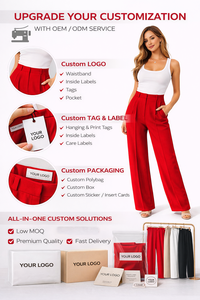 Custom <strong>Womens</strong> Wide Leg Pants High Waist Straight <strong>Trousers</strong> <strong>Loose</strong> Fit Formal Casual Office OEM ODM Manufacturer - Product Image 3