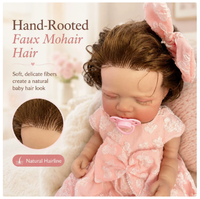 Boneka Bayi Reborn 18 Inci 50cm, Boneka Bayi Baru Lahir Simulasi Realistis, Boneka Mainan Silikon Vinyl dengan Tubuh Kain Lembut untuk Anak-anak