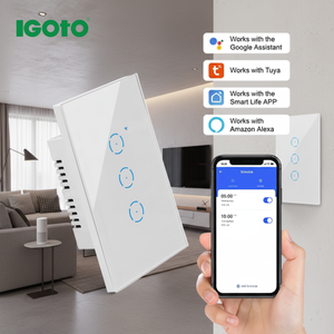 Interruptor de Pared Inteligente Igoto con Wifi, Panel Táctil de Vidrio, Compatible con Alexa, Asistente de Google y Control por Aplicación Tuya, 1 Canal, Control Remoto de Luz - Product Image 3