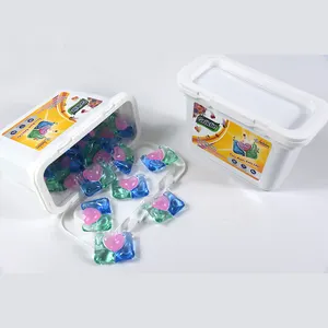 Kotak-dikemas air larut 3 dalam 1 Bio enzim Laundry kapsul sabun cuci Pods