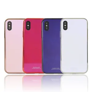 Unique Blue Ray Scratch-proof Electroplated Glass Camera Phone Case for Apple iPhone XS Max XR X 8 Plus 7 6s 6 5s SE