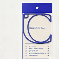 Support de menu en acrylique découpé sur mesure pour table, présentoir de menu des spécialités du restaurant