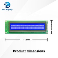 Russisches Schriftzeichen JXD2402A COB 24x2 STN Blaues Negatives LCD-Display ST7066/AIP31066 Treiber Hohe Helligkeit 118x36x14,5mm