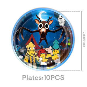 Articles de fête sur le thème de 99Nights in the Forest, nouveau jeu de <span class=keywords><strong>Roblox</strong></span> de haute qualité, assiettes, nappes, ballons, ensembles de vaisselle - Product Image 3