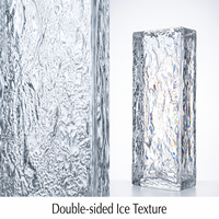 Brique de construction texturée décorative dépolie transparente de qualité supérieure, bloc de verre givré double face durable pour mur d'accentuation intérieur