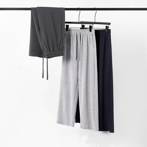 <span class=keywords><strong>Pantaloni</strong></span> della <span class=keywords><strong>tuta</strong></span> Casual di grandi dimensioni da <span class=keywords><strong>uomo</strong></span> su misura con chiusura in vita elastica con motivo dritto tinta unita piatto anteriore a metà pettine - Product Image 4