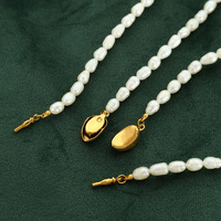 Bracelet en perles d'eau douce imperméable, élégant, léger et luxueux, avec fermoir à pois, conforme aux normes EU Reach et US CPSIA