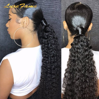 Extensions de cheveux humains 100% à clipser, extensions de cheveux à clipser pour femmes blanches, queue de cheval à clipser en cheveux humains