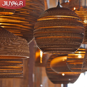 Luminaire suspendu LED en papier kraft brun créatif d'inspiration zen d'Asie du Sud-Est, style japonais Wabi-sabi, pour restaurant, maison d'hôtes, café, bar - Product Image 2