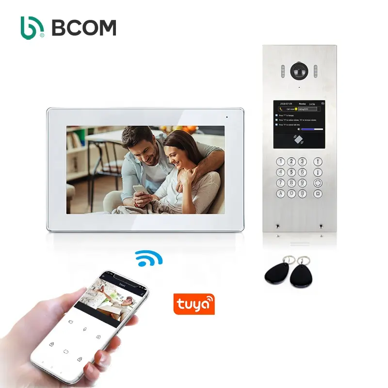 Bcomtech diyafon oem ip/wifi poe görüntülü interkom çok aile açık istasyonu görüntülü kapı telefonu