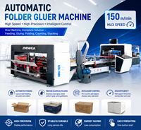 Máquina Plegadora y Encoladora Automática con Sistema PLC Certificado CE QZD, Máquina Formadora de Cartón Corrugado