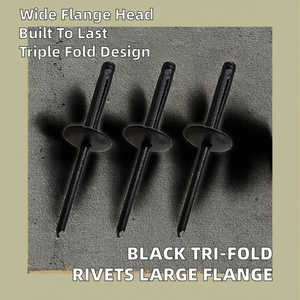 Remaches Bulbex <span class=keywords><strong>Trebol</strong></span> de Aluminio Negro, Cabeza Redonda, Semi-Tubulares, Remaches Ciegos, Estándar ISO 5/32 - Product Image 4