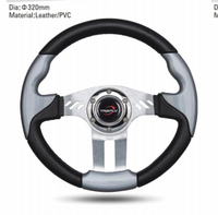 Setir Balap Universal 3 Spoke Versi Modifikasi Kulit PVC PU Diameter 320mm 350mm Cocok untuk Audi Volkswagen Porsche