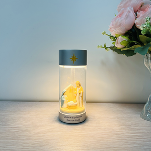 Lampe portable artistique sculpturale de la Nativité, étanche IP44, rechargeable, en résine, veilleuse LED design à intensité variable tactile - Product Image 2
