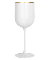 Usine en gros 480ml 16oz gobelets à vin en plastique noir avec jante en or flûtes à champagne de mariage verres à vin en plastique