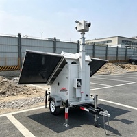 Remorque de surveillance portable à énergie solaire, étanche IP65, avec 4 pieds de support pour activités de plein air