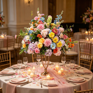 Real Touch Spring Colorful flower Ball Table decoration <b>Artificial</b> Floral ball Centerpiece Flower Ball - Product Image 1