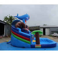 Château gonflable commercial de haute qualité en PVC, thème dauphin, avec piscine, idéal pour les locations de fêtes pour enfants – Vente directe usine