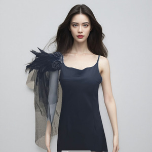 Épaulettes gothiques en plumes de poulet, faux col en tulle, châle de performance d'Halloween, ornement de gilet pour défilé - Product Image 1