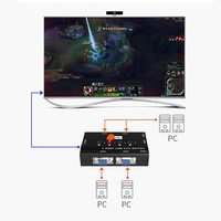 MT-VIKI Vente Chaude Commutateur KVM VGA USB 4 Ports pour Ordinateur de Bureau, Boîtier Sélecteur 4 Ports Commutateur KVM VGA USB