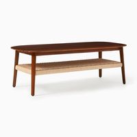 Table basse rectangulaire de style mid-century de luxe pour le salon, table centrale en bois avec finition haut de gamme, construction robuste