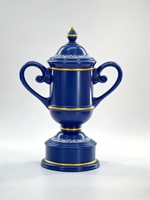 Grand trophée en métal plaqué or à double poignée, en résine peinte, design créatif sur mesure, cadeaux annuels pour entreprises