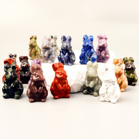 Ornement Lapin Pierre en Agate Multicolore Sculpté à la Main, Gravé et Poli, pour Décoration Maison et Voiture, Idéal Cadeau (Vente en Gros)