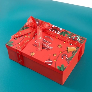 Boîte cadeau de style Noël EVERWIN avec ruban bordeaux, boîtes cadeaux pour demoiselles d'honneur, boîtes en carton rigide recyclables, vente en gros - Product Image 5