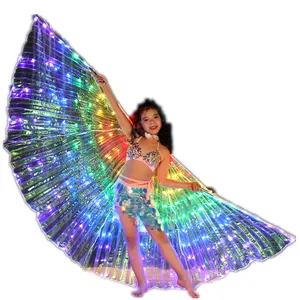 Niño bailarina LED rendimiento fluorescente alas de mariposa niños LED danza del vientre Isis alas carnaval disfraces para usar