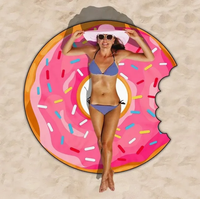 Serviette de plage ronde en microfibre personnalisée de 150 cm – Sans sable, avec pompons, multi-formes, pour yoga et natation – Vente en gros