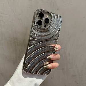 Étui de téléphone antichoc en TPU avec effet d'ondulation de l'eau et paillettes électro-plaquées de luxe, compatible avec les modèles 16, 15, <span class=keywords><strong>11</strong></span>, 12, 13, 14 Pro Max Plus, <span class=keywords><strong>coque</strong></span> <span class=keywords><strong>transparente</strong></span> - Product Image 3