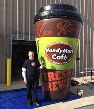 Bơm hơi khổng lồ chai rượu vang hiển thị quảng cáo đầy màu sắc uống Cup cho Nutella cà phê sô cô la có thể cho bán - Product Image 6